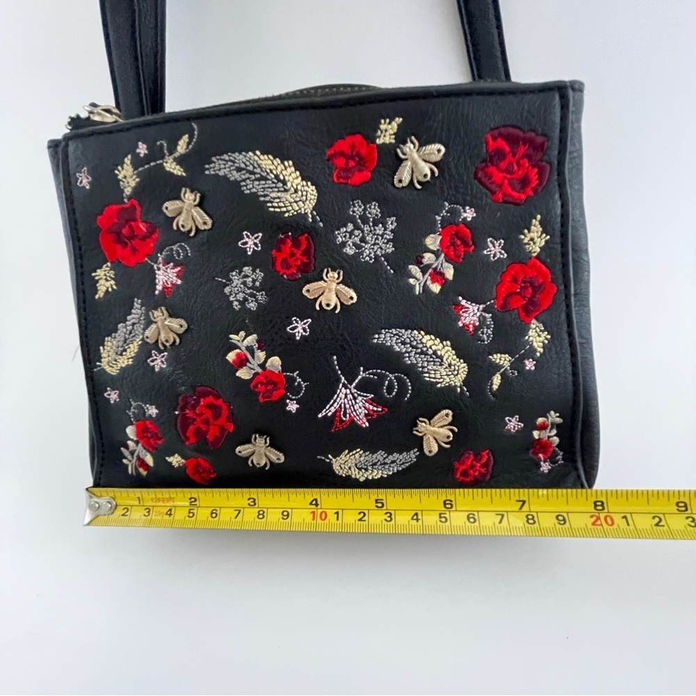 Call It Spring Black and Red Mini Bag with Embroidered Design - Picture 9 of 11